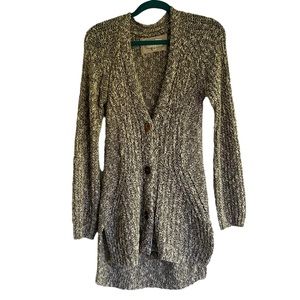 Angel of the North Anthro Mori Chunky Linen Blend Cardigan Sweater(XS)